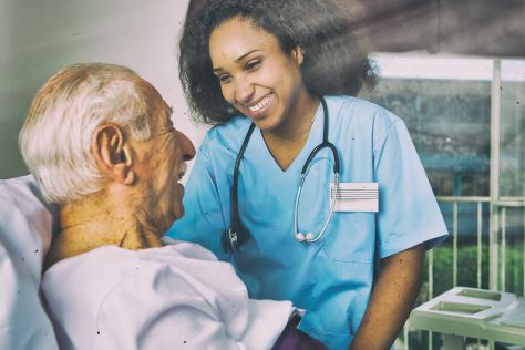 Nurse caring for patient