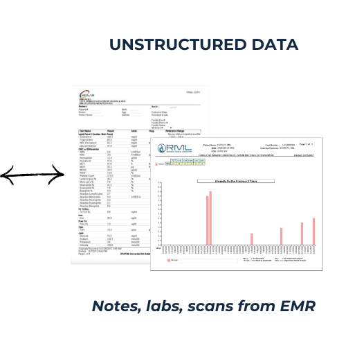 trio receives unstructured data such as notes, labs, and scans from the emr trio receives unstructured data such as notes, labs, and scans from the emr
